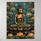 Meditation von Gautam Buddha Art Poster (Vorne)