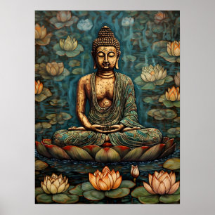 Meditation von Gautam Buddha Art Poster