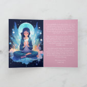 Meditation von Yoga Moon Clouds Celestial Birthday Karte (Innenseite)