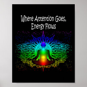 Meditation Wohin die Aufmerksamkeit geht, fließt E Poster