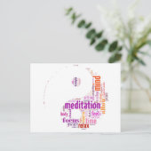 Meditation Wort Kunst Postkarte (Stehend Vorderseite)