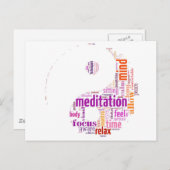 Meditation Wort Kunst Postkarte (Vorne/Hinten)