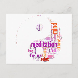 Meditation Wort Kunst Postkarte