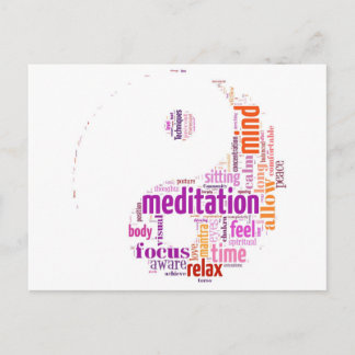 Meditation Wort Kunst Postkarte
