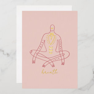 Meditation Yoga Atem und Entspannung Folien Feiertagskarte