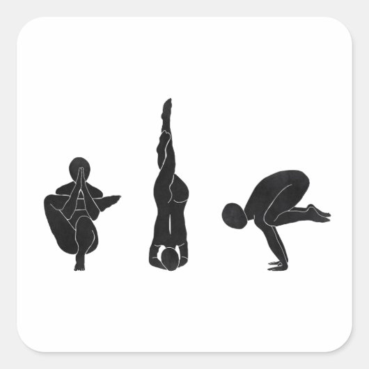 Meditation, yoga, Attitude Quadratischer Aufkleber (Vorderseite)