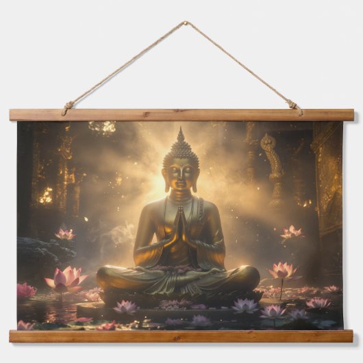 MEDITATION - YOGA - CARPE DIEM WANDTEPPICH MIT HOLZRAHMEN (Vorne)