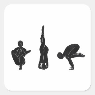 Meditation, Yoga, Einstellung Quadratischer Aufkleber