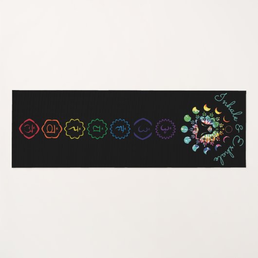Meditation Yoga-Matte mit farbigen Chakra-Symbolen Yogamatte (Vorderseite (Horizontal))