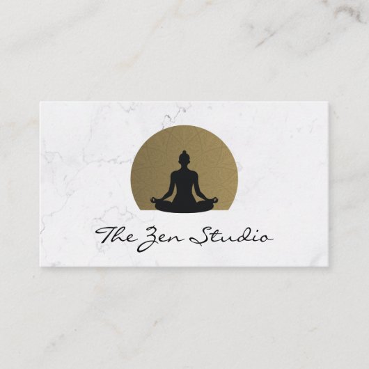 Meditation | Yoga-Pose-Logo Terminkarte (Vorderseite)