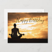 Meditation Yoga Silhouette Happy Birthday Card Postkarte (Vorne/Hinten)