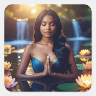 MEDITATION - YOGA - WELLNESS - CARPE DIEM QUADRATISCHER AUFKLEBER