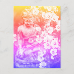 *~* Meditation Zen Buddha Meditat Floral Bold Postkarte