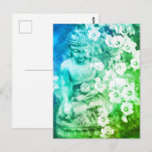 *~* Meditation Zen Buddha Meditat Floral Ombre Postkarte (Vorne/Hinten)