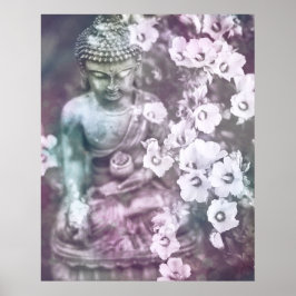 *~* Meditation Zen Buddha Meditate Floral Lavender Poster