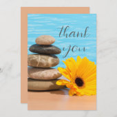 Meditation Zen Stones Ocean Beach Sauberkeit und C Dankeskarte (Vorne/Hinten)