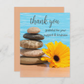 Meditation Zen Stones Summer Beach Simple Dankeskarte (Vorne/Hinten)