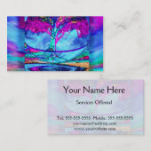 Meditations-Baum des Lebens in Lila Visitenkarte (Vorne/Hinten)