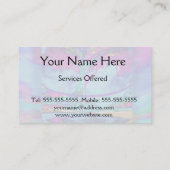 Meditations-Baum des Lebens in Lila Visitenkarte (Rückseite)