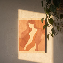 Meditations-Dekor Abstrakte weibliche Wandkunst Holzdruck
