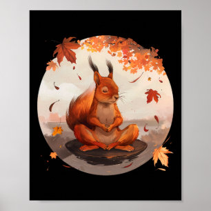 Meditations-Eichhörnchen-Tier-Kunst-Spiritualität  Poster