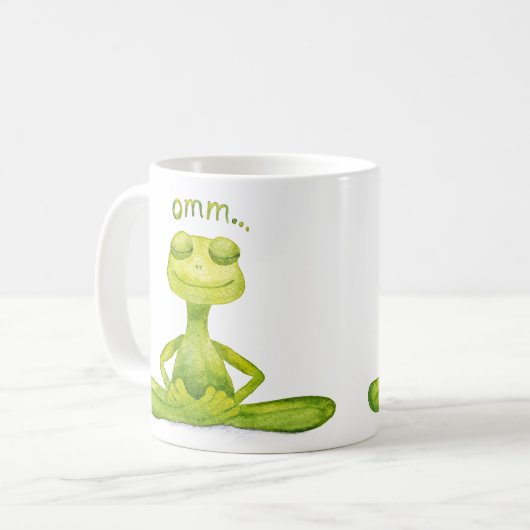 Meditations Frosch Kaffeetasse (Vorderseite Links)