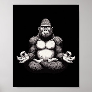 Meditations-Gorilla-Yoga-Position entspannendes Ti Poster