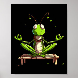 Meditations-Grhopper-Yoga-Haltung Entspannendes Ti Poster