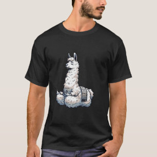 Meditations-Lama-Yoga-Position entspannendes Tier T-Shirt