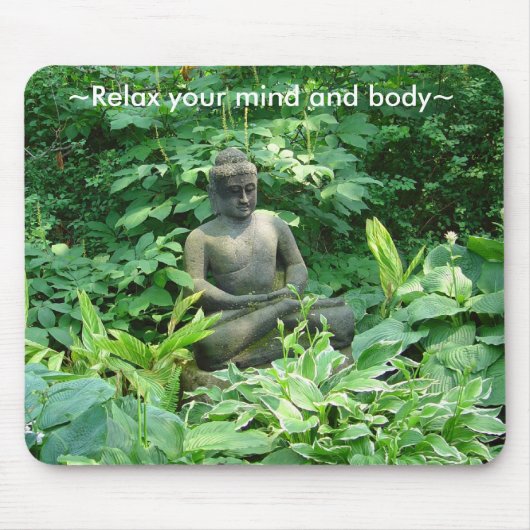 Meditations-meditierender friedlicher Garten Mousepad (Vorne)