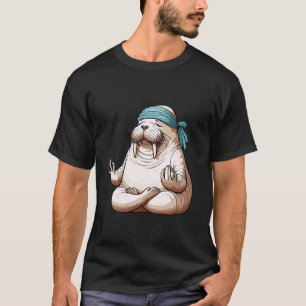 Meditations-Walross-Yogahaltung Entspannendes Tier T-Shirt