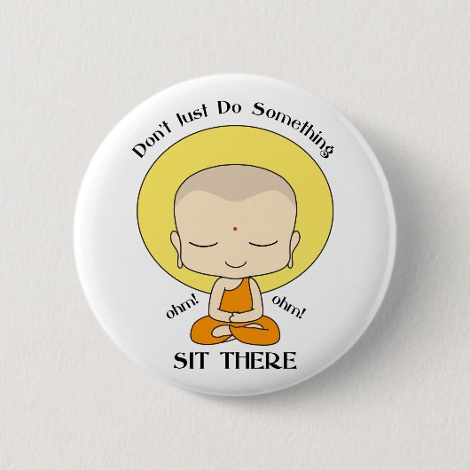 Meditations-Yoga-buddhistischer Mönch Button (Vorderseite)
