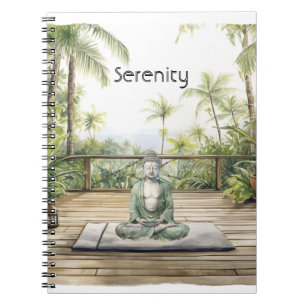 Meditations-Yoga-Haltung Gelassenheit Buddha Notizblock