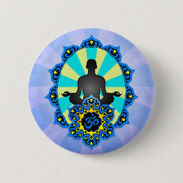 Meditations-Yoga-Om, -BLAU und -GELB Button