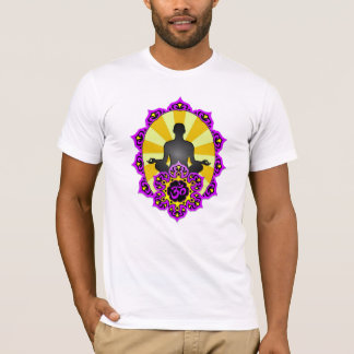 Meditations-Yoga-Om, lila und gelb T-Shirt