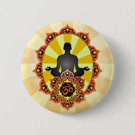 Meditations-Yoga-Om, -orange und -GELB Button