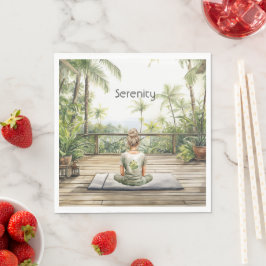 Meditations-Yoga-Serenität Frau Serviette