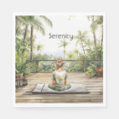 Meditations-Yoga-Serenität Frau Serviette (Vorderseite)