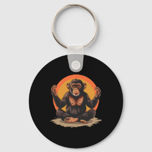 Meditationsaffe spirituelles Yoga Zen Buddha Hindu Schlüsselanhänger