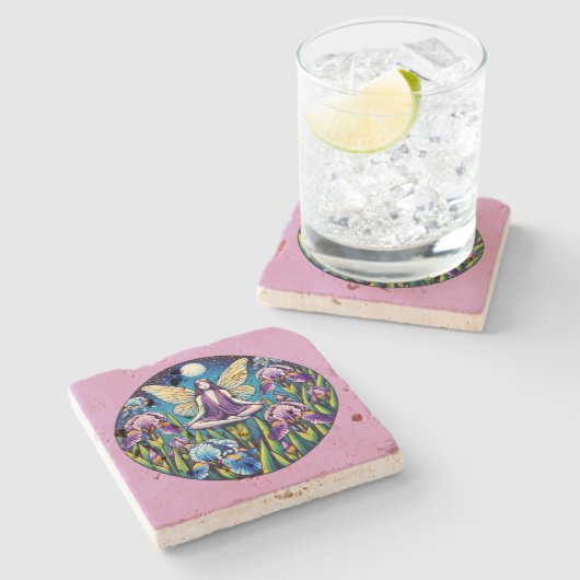 Meditationsaffe Steinuntersetzer (Seitenansicht)