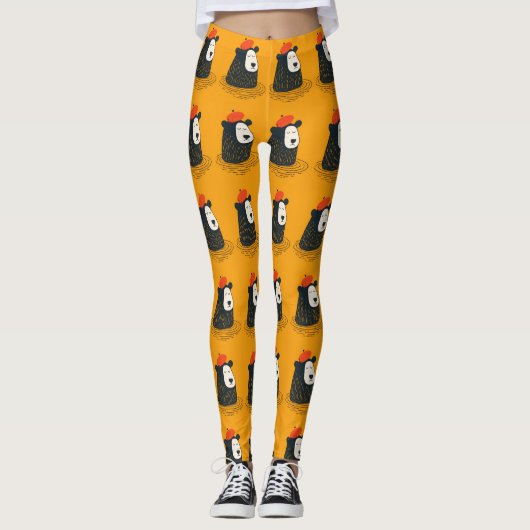 Meditationsbär Leggings (Vorderseite)