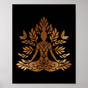 Meditationsbaum Spiritualität Zen Buddha Yoga Lebe Poster