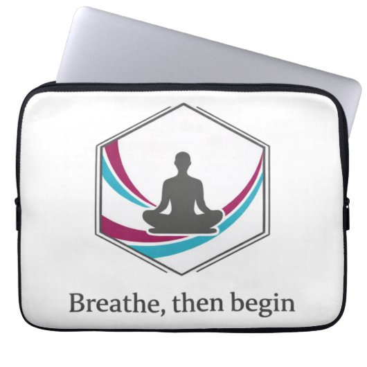 Meditationsdesign für Achtsamkeit Laptopschutzhülle (Vorderseite)
