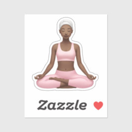 Meditationsfrau Emoji - Friedliche Yoga Pose Kunst Aufkleber