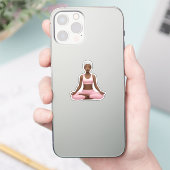 Meditationsfrau Emoji - Friedliche Yoga Pose Kunst Aufkleber (Telefon)