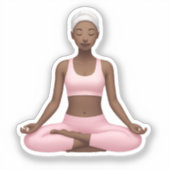 Meditationsfrau Emoji - Friedliche Yoga Pose Kunst Aufkleber (Vorderseite)