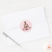 Meditationsfrau Emoji - Friedliche Yoga Pose Kunst Runder Aufkleber (Umschlag)