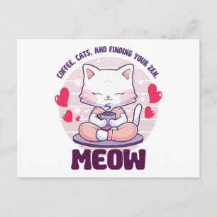 Meditationskatze  - Kawaii-Katze  Feiertagspostkarte