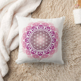Meditationskissen Mandala Blume des Lebens rosa Kissen