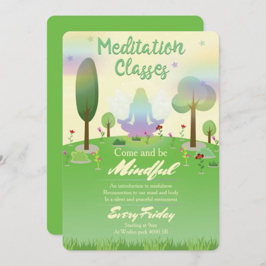 Meditationsklassen Einladung (Vorne/Hinten)